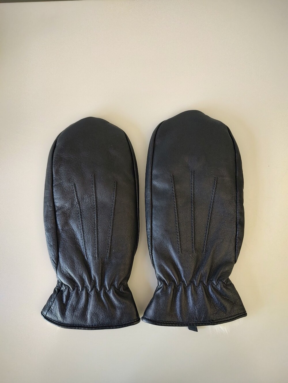 Gates Vintage Women's Leather and Rabbit Fur Mitten Gloves Black Small